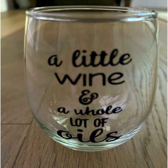 3 Short Stemless Wine Glasses. A Little Wine & a Whole Lot of Oils. - Picture 2 of 5